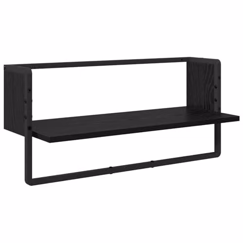 vidaXL Set of 6 Wall-Mounted Shelves in Black Oak, W/D/H: 100 x 25 x 30 cm – 4