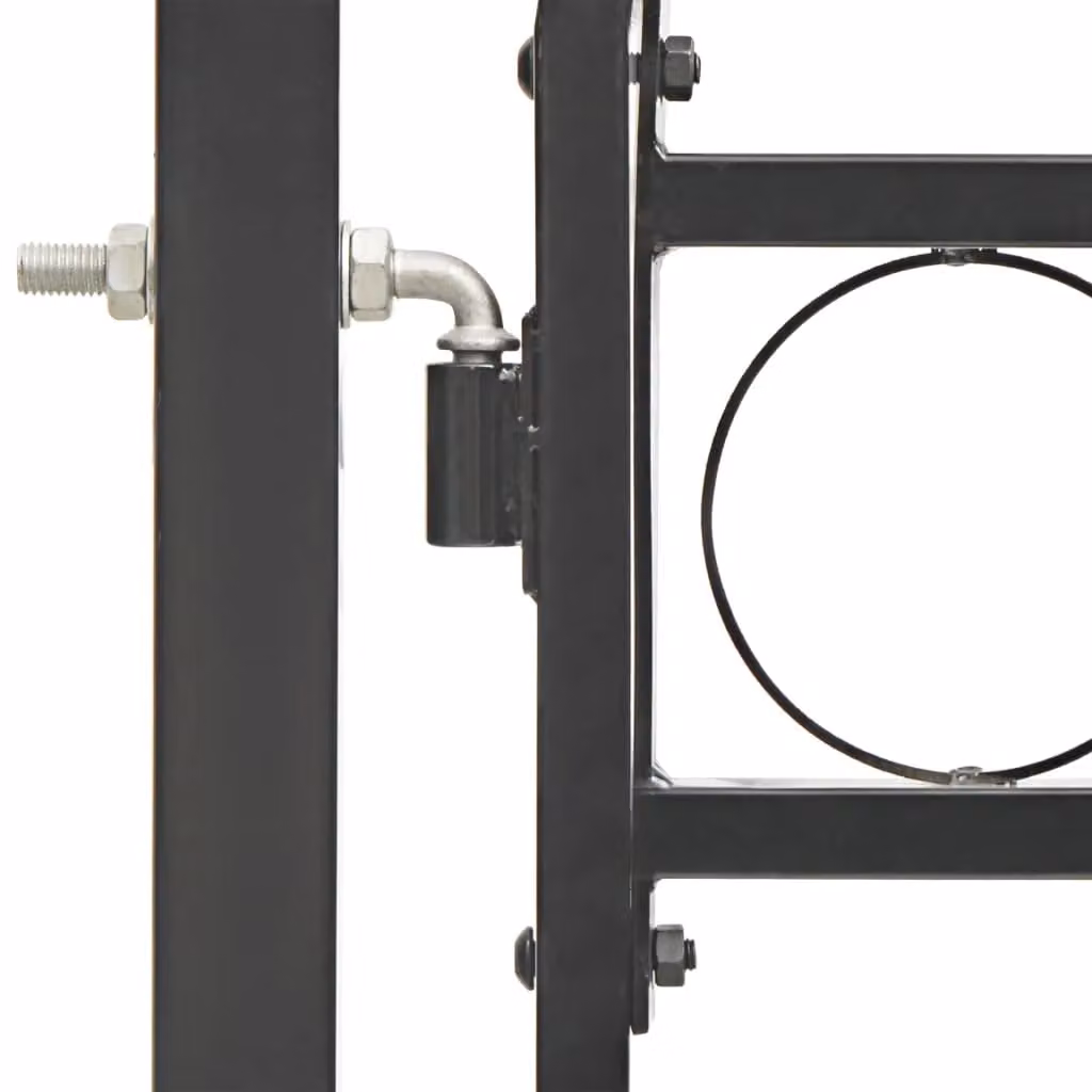 Berkfield Home Arched Top Steel Fence Gate, Black, W: 100 cm, H: 250 cm – 3