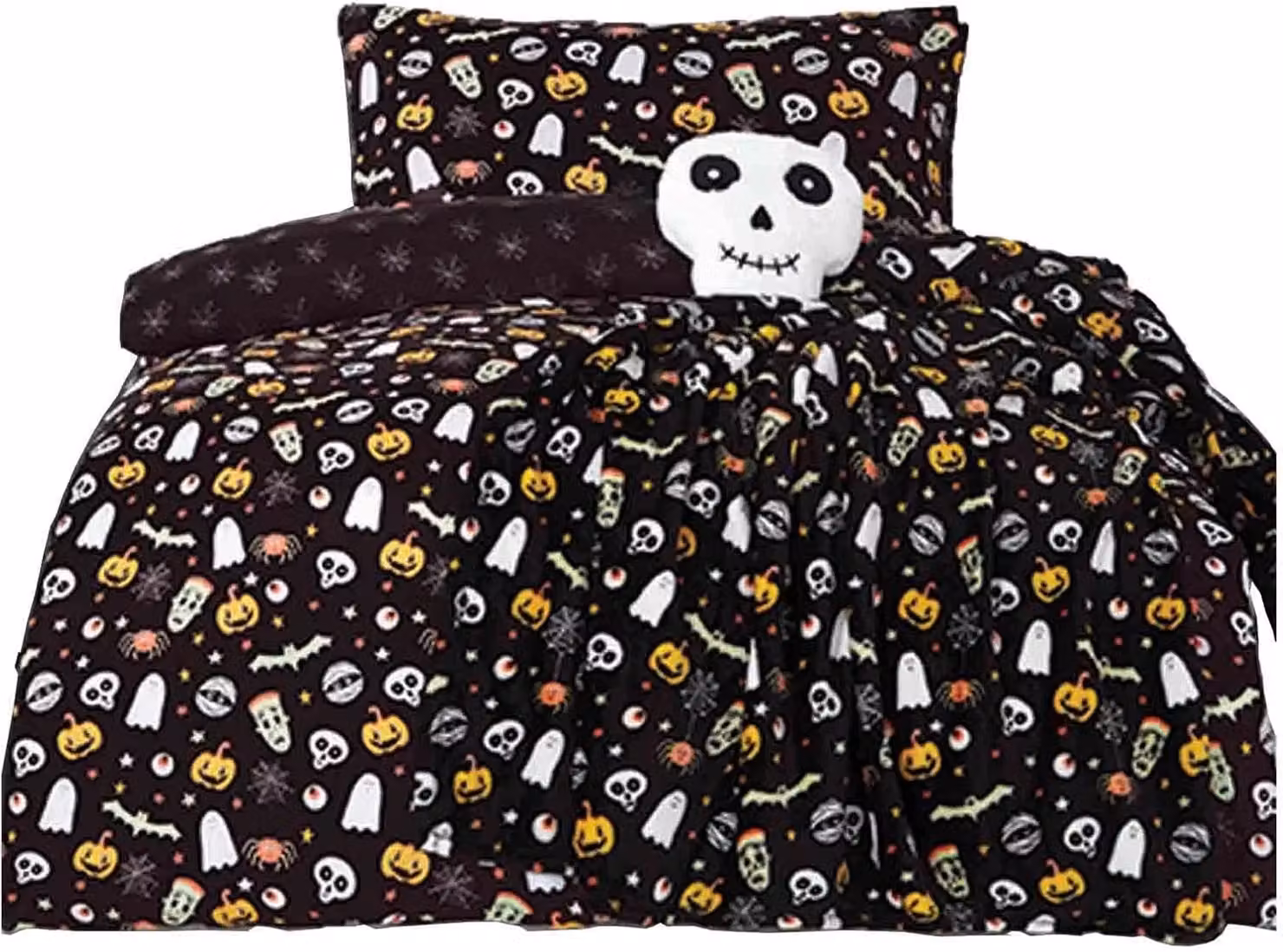 Smart Living Spooky and Magical Halloween Reversible Duvet Cover and Pillowcase Set, Black, W: 90 cm, L: 200 cm – 4