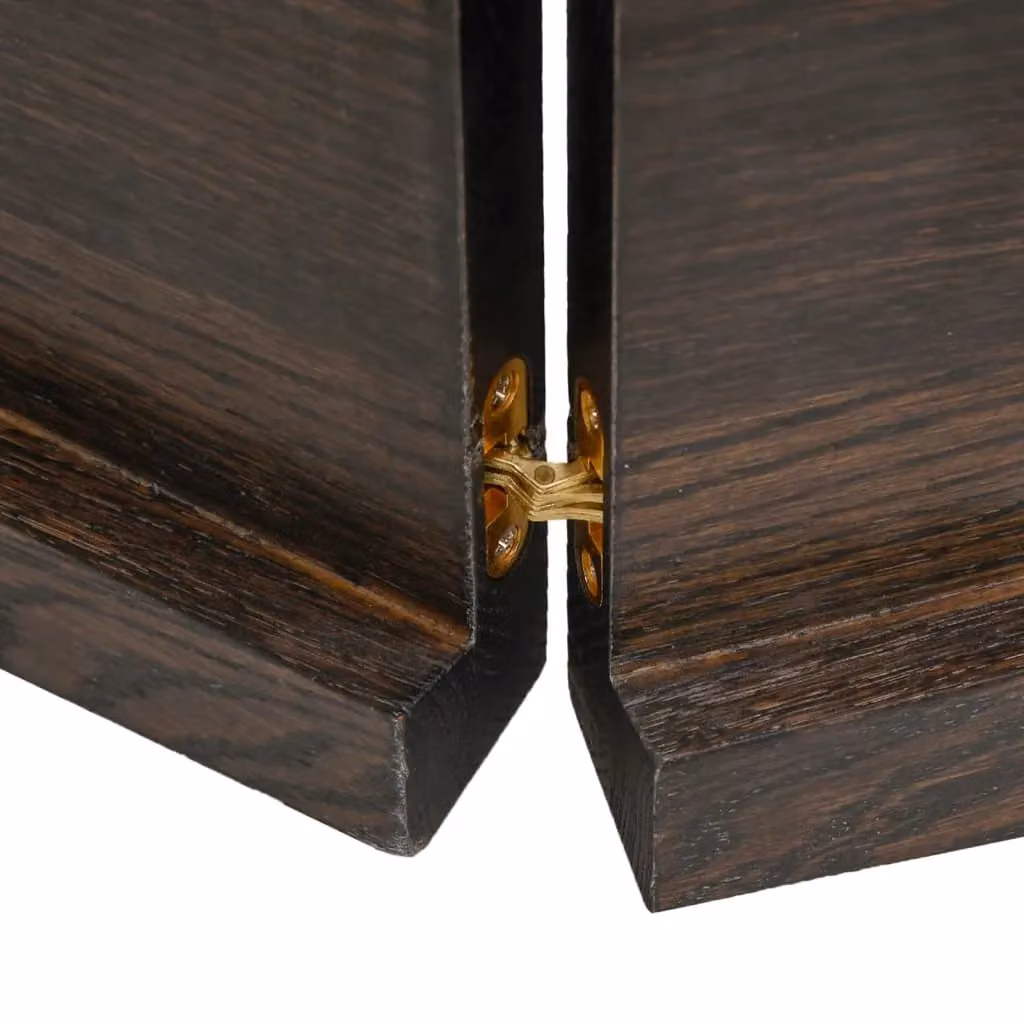 Berkfield Home Bathroom Countertop in Dark Brown and Grey, Treated Solid Wood, W: 140 cm, D: 50 cm, H: 2-4 cm – 2
