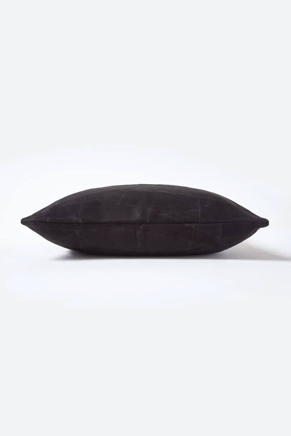 Homescapes Black Real Leather Suede Square Cushion with Feather Filling W/D/H: 45 x 45 x 45 cm – 2