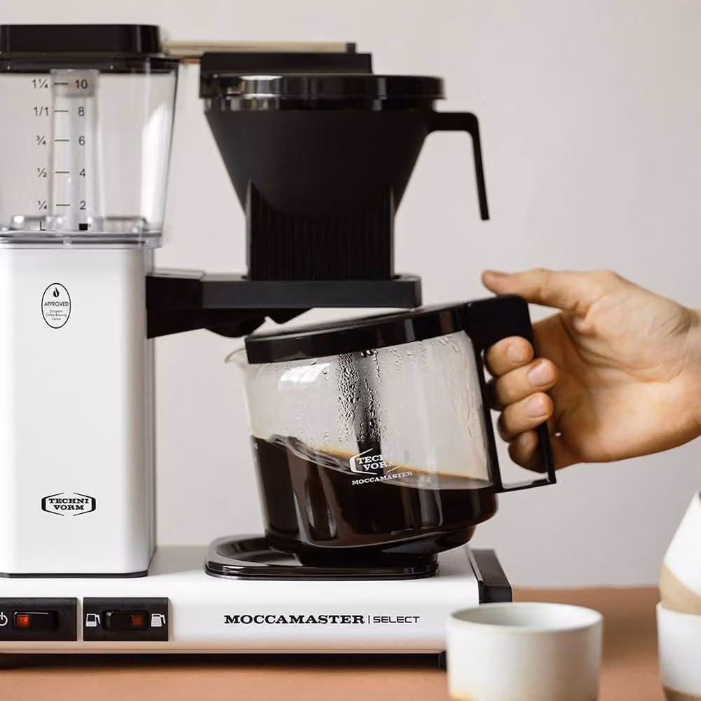 Moccamaster KBG Select Filter Coffee Machine with Glass Jug, White, 1.25 l – 8