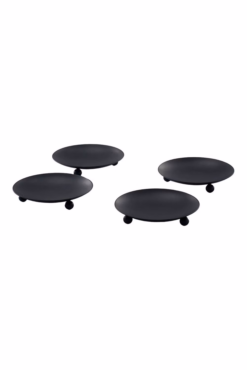 Living and Home Set of 4 Black Metal Pillar Candle Holders for Tabletop Decor – 2