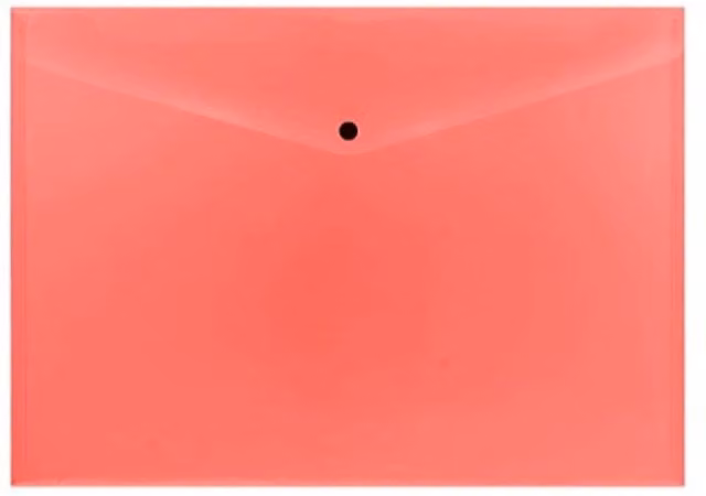 Janrax Pack of 12 A3 Green Plastic Document Wallets with Snap Button Studs