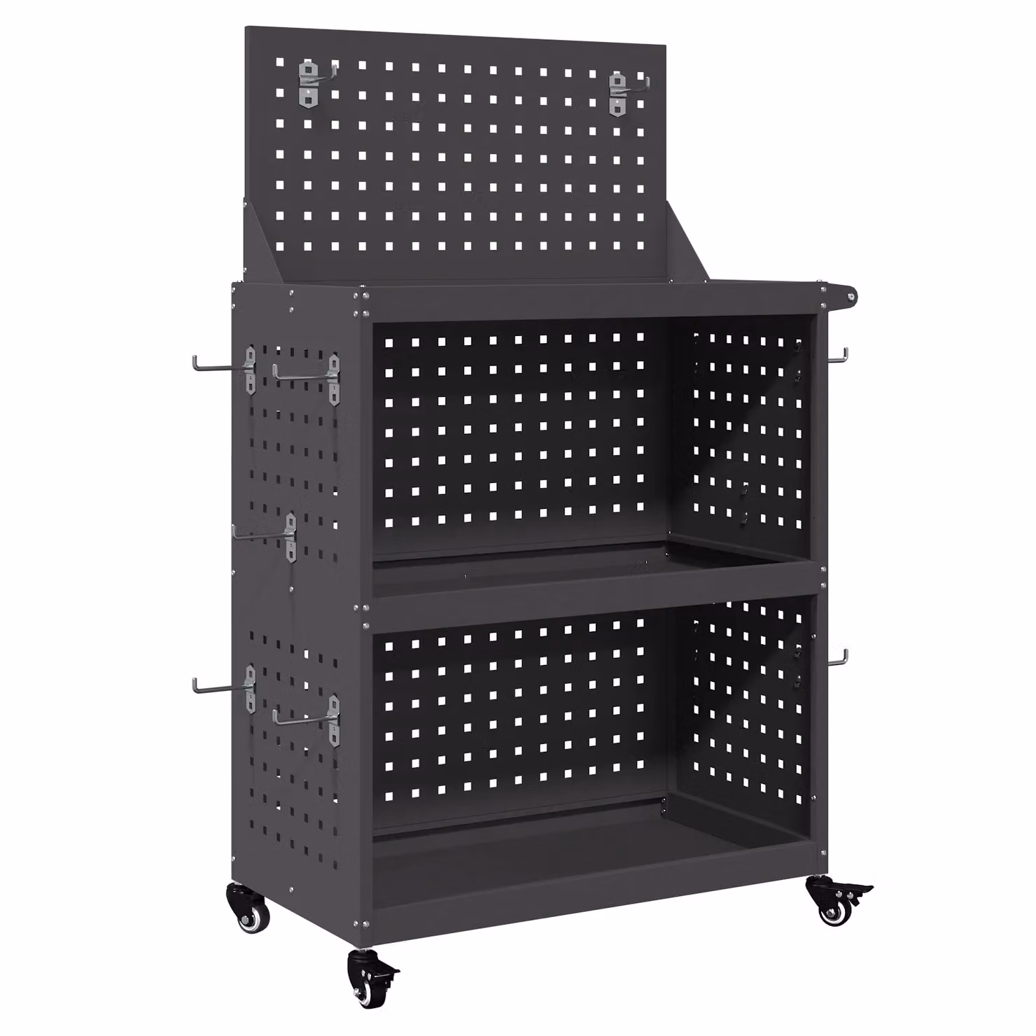 Berkfield Lockable and Rollable Tool Trolley in Black Powder-coated Steel, W/D/H: 65 x 35 x 111 cm – 2