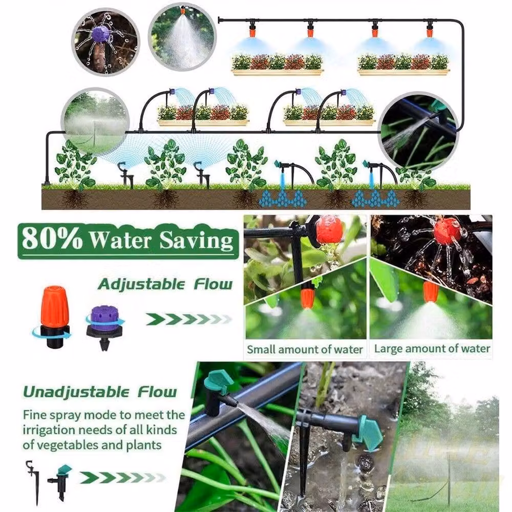 FLAVORA 154-Piece DIY Automatic Drip Irrigation System Kit with 30m Hose and Micro-Sprayer in Multicolour – 2