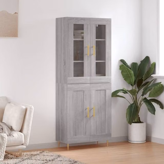 Berkfield Home Grey Sonoma Modern Highboard W/D/H: 69.5 x 34 x 180 cm – 1