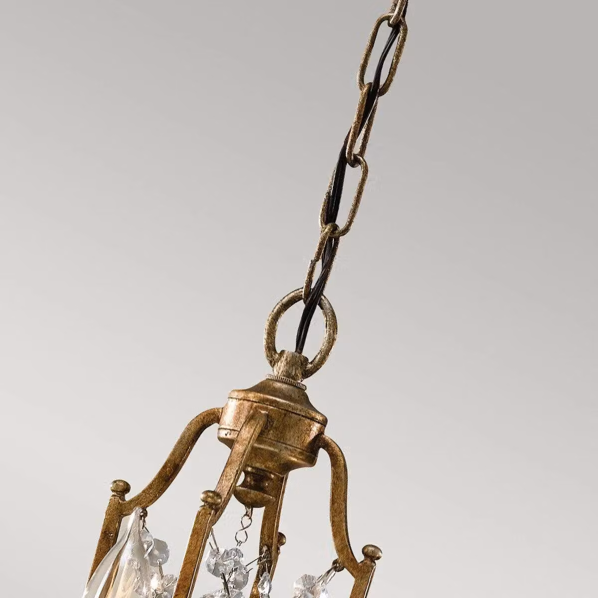 Netlighting Valentina 4 Light Crystal and Metal Chandelier in Bronze Finish with Transparent Accents and Height Adjustment – 2