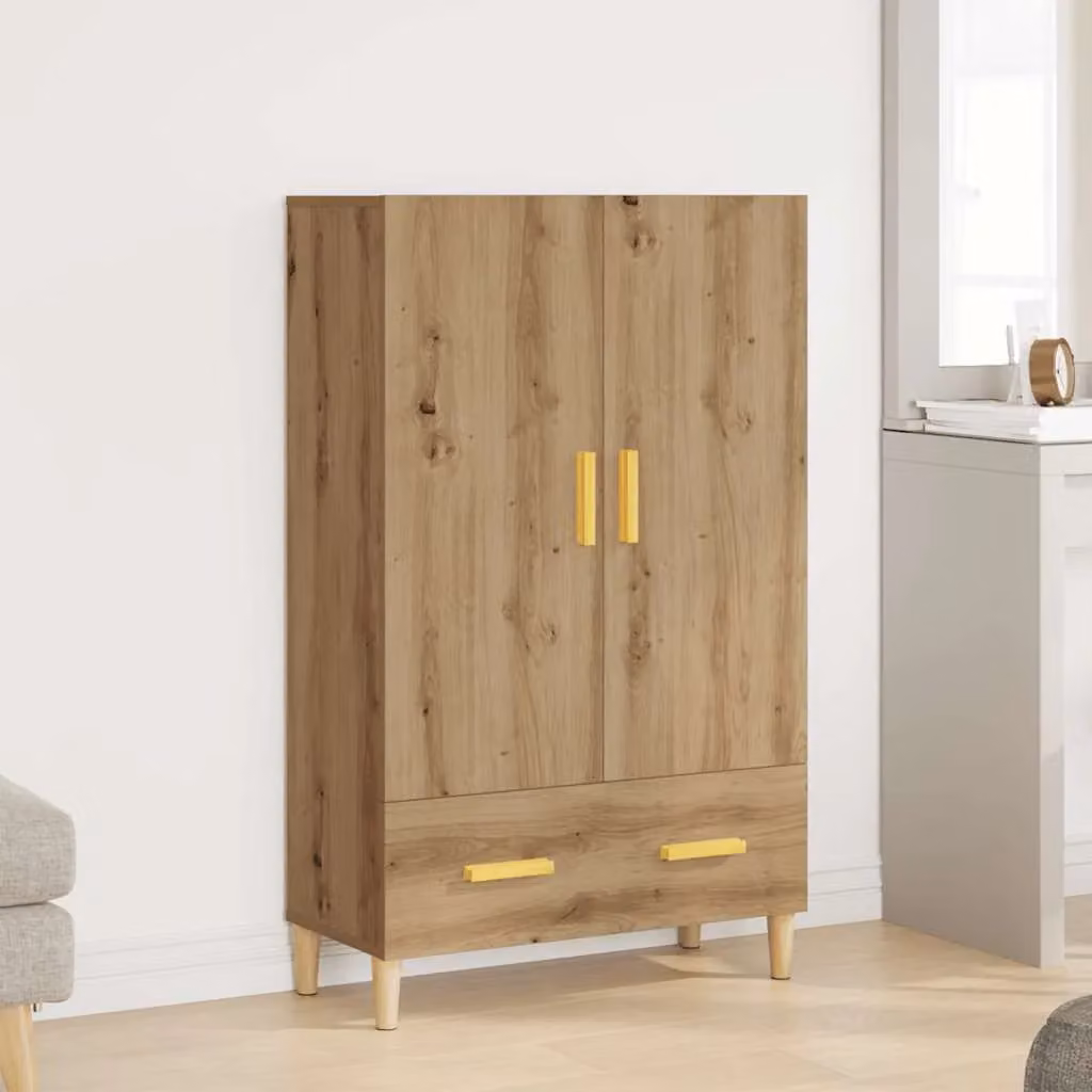 Berkfield Home Artisan Oak Highboard in Brown, W/D/H: 70 x 31 x 115 cm – 2