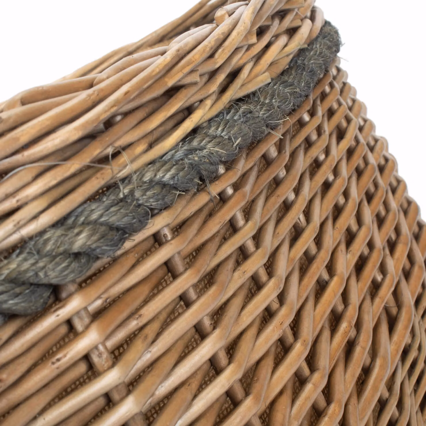 Red Hamper Oval Wicker Log Basket with Rope Handles in Brown, 58 cm – 3