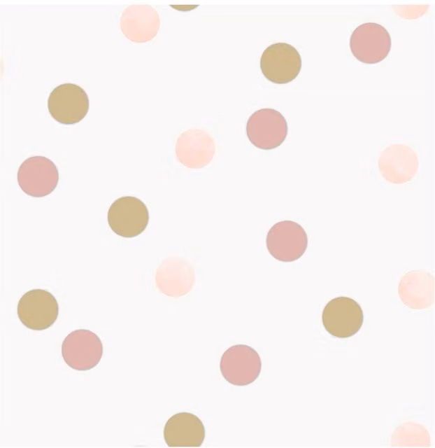 Superfresco Easy Pink and Gold Dotty Polka Wallpaper, Width: 52 cm