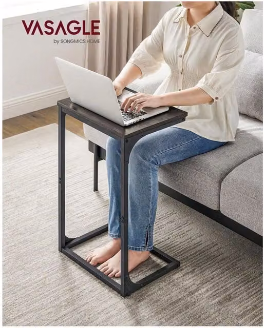 VASAGLE C-Shaped Side Table in Grey
