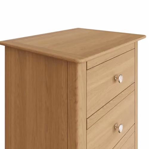 FWStyle Taberno Oak 5 Drawer Chest in Brown, H 102 x W 50 x D 40 cm – 3