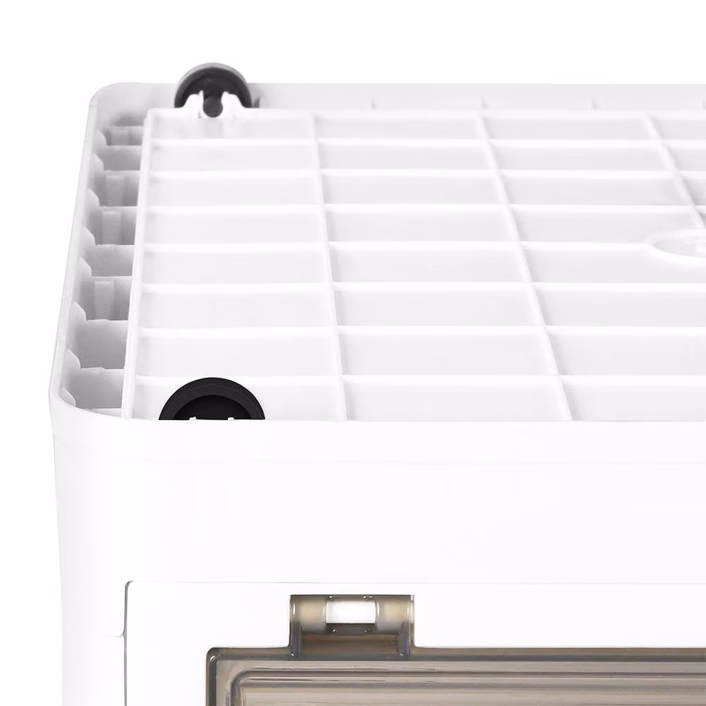 Levede Set of 2 Stackable and Foldable Clear Plastic Storage Boxes in White – 3
