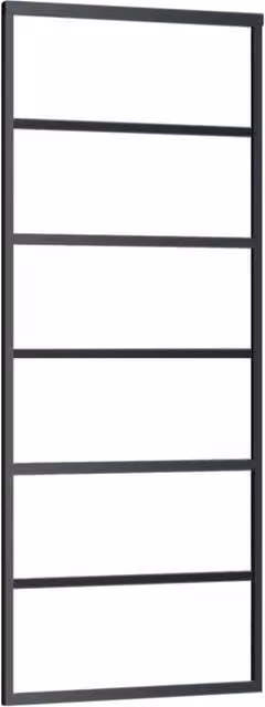 Berkfield Home Sliding Glass and Aluminium Door with Hardware Set, Black, W: 76 cm, H: 205 cm – 1