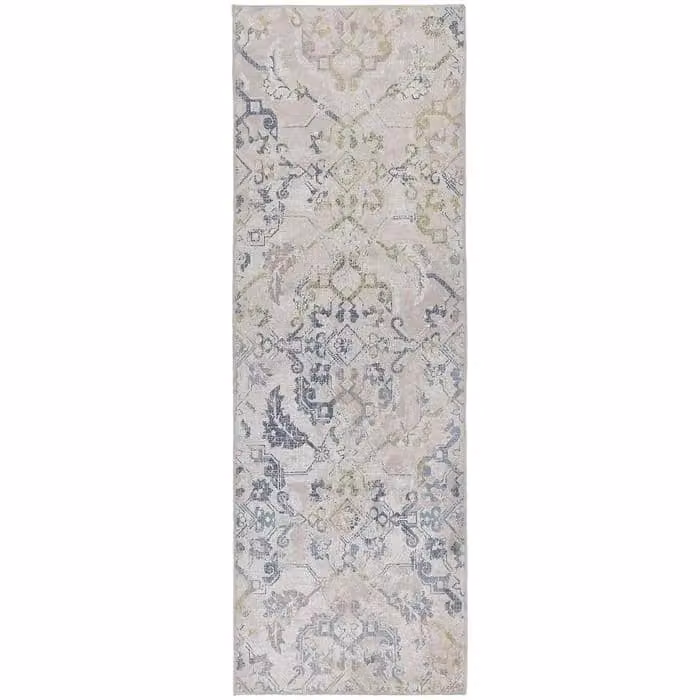 Phoenox Textiles Limited Origins Washable Florence Chenille Rug in Blue, Green and White, W: 67 cm x L: 200 cm – 2