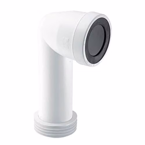McAlpine White Plastic 90 Degree Bend Adjustable Length Extended Inlet Rigid WC Connector – 3