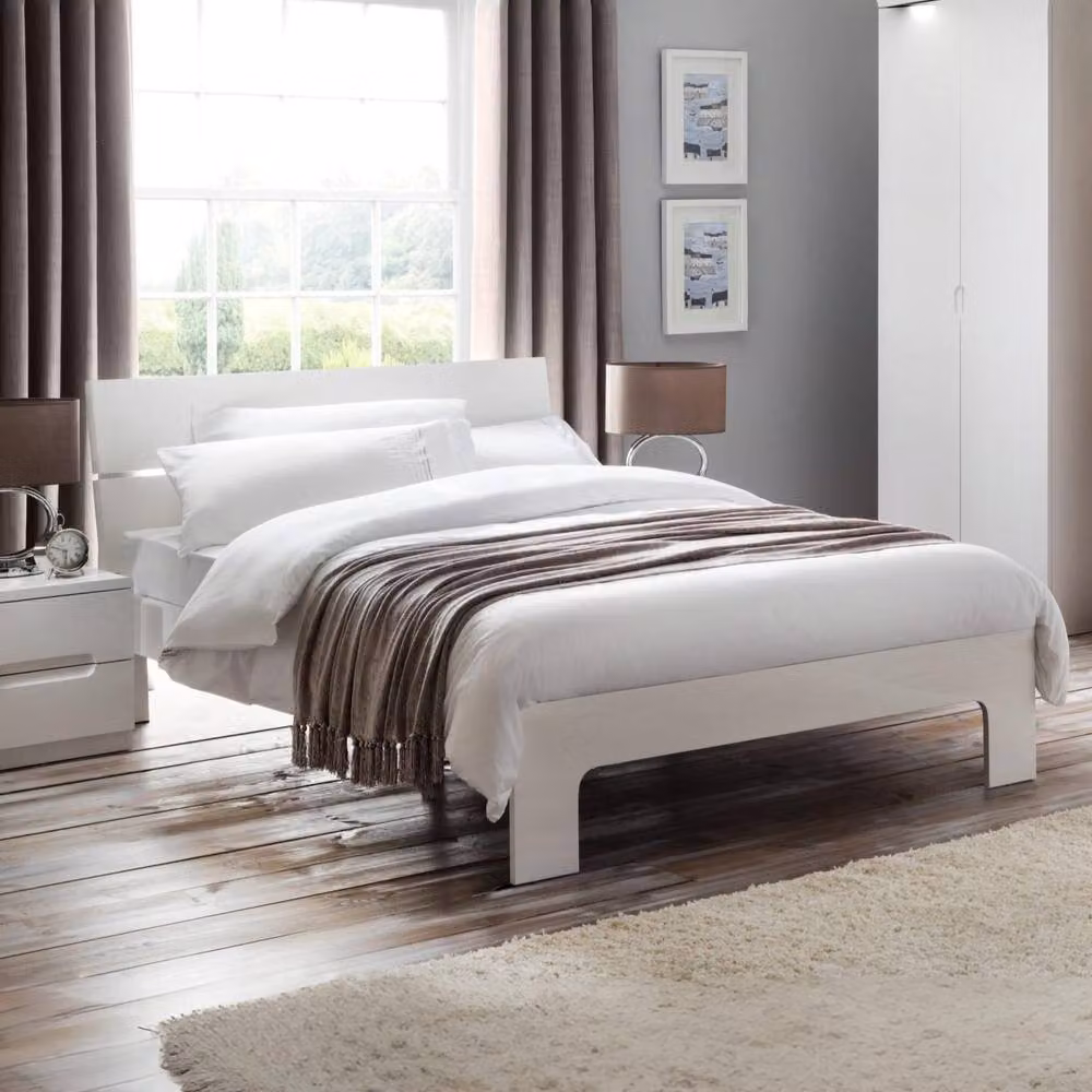Cheshire Emerald Double Bed in White, W/D/H: 135 x 190 cm – 2