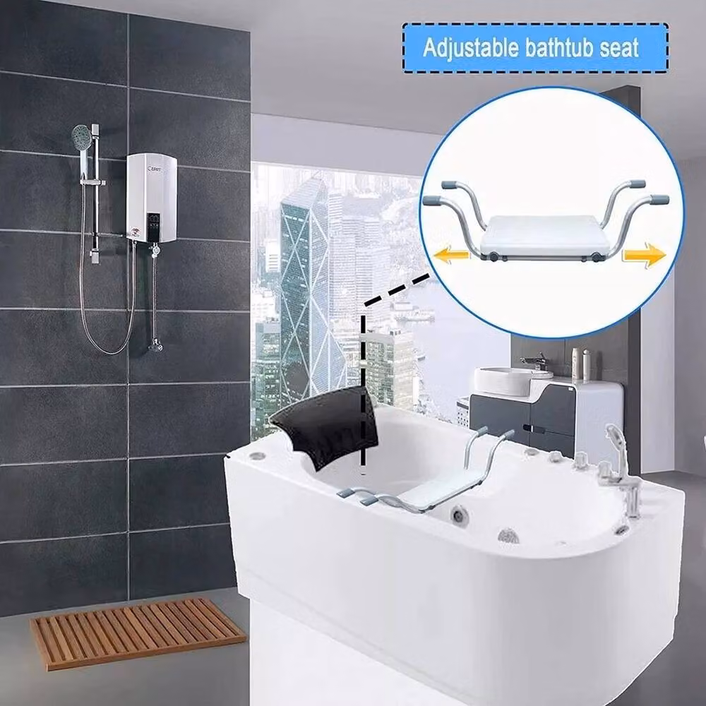 SPETLEK White Wall-Mounted Foldable Suspended Shower Bath Seat with Drainage – 2