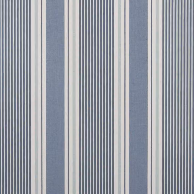 Clarke & Clarke Sail Stripe Cotton Fabric in Blue and Multicolour