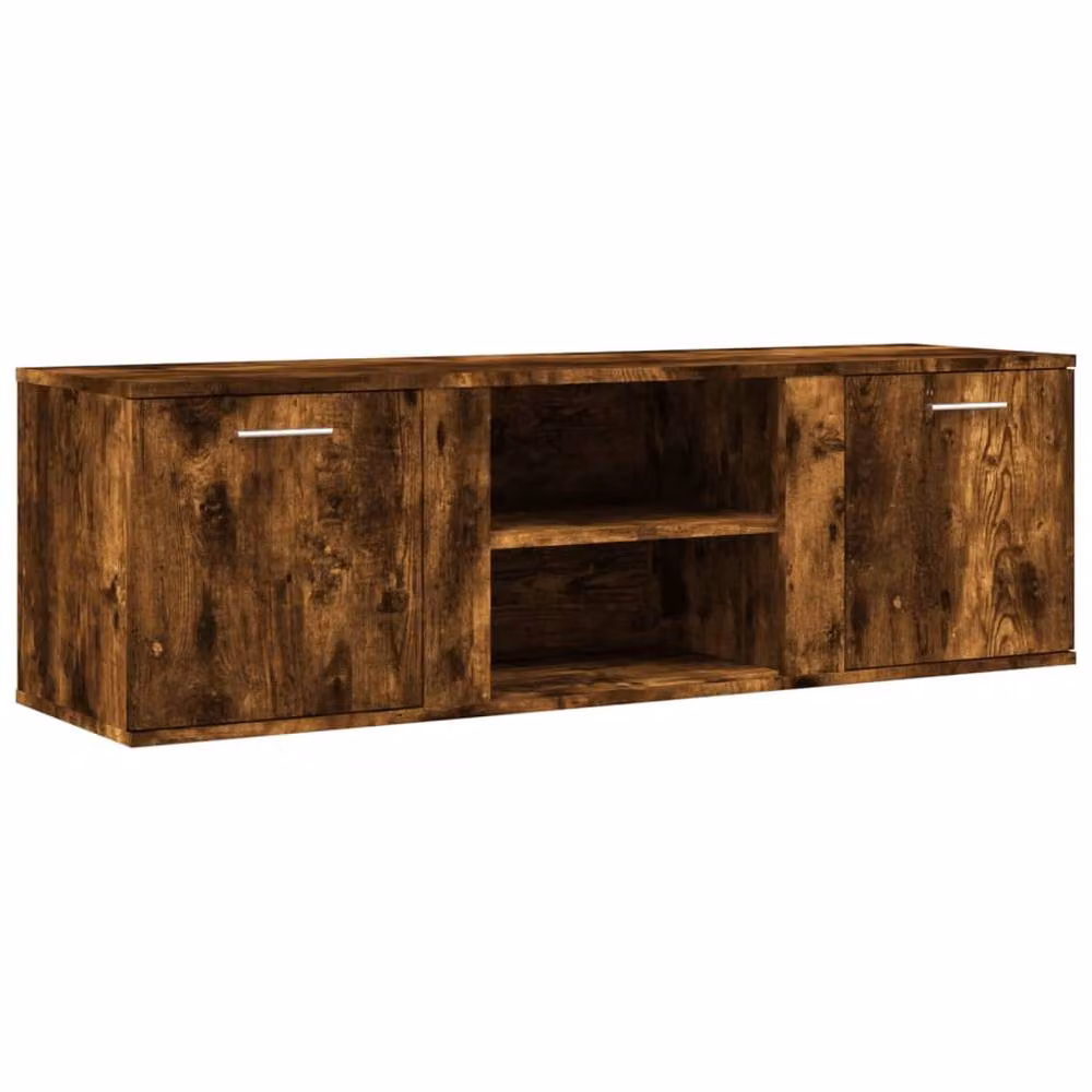 Berkfield Home Smoked Oak TV Cabinet in Brown, W/D/H: 120 x 34 x 37 cm – 2