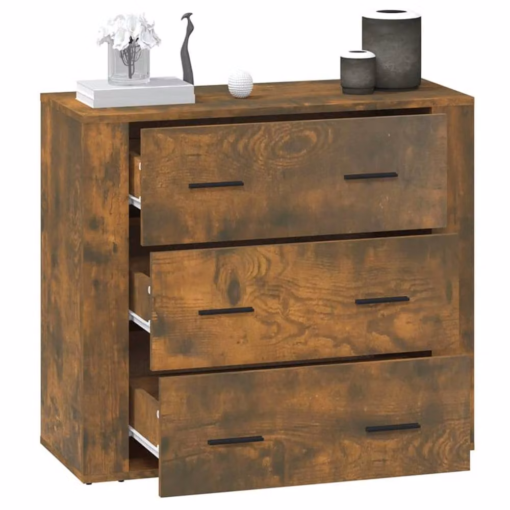 Berkfield Home Smoked Oak Sideboard in Brown, W/D/H: 80 x 33 x 70 cm – 4
