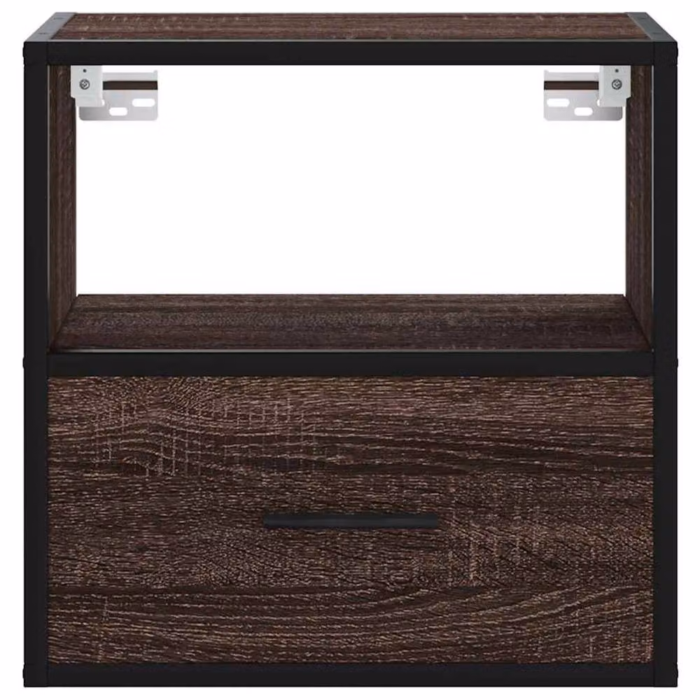 Berkfield Home Wall-mounted Bedside Cabinets, 2 Pack, Brown Oak, W: 40 cm, D: 31 cm, H: 39.5 cm – 4