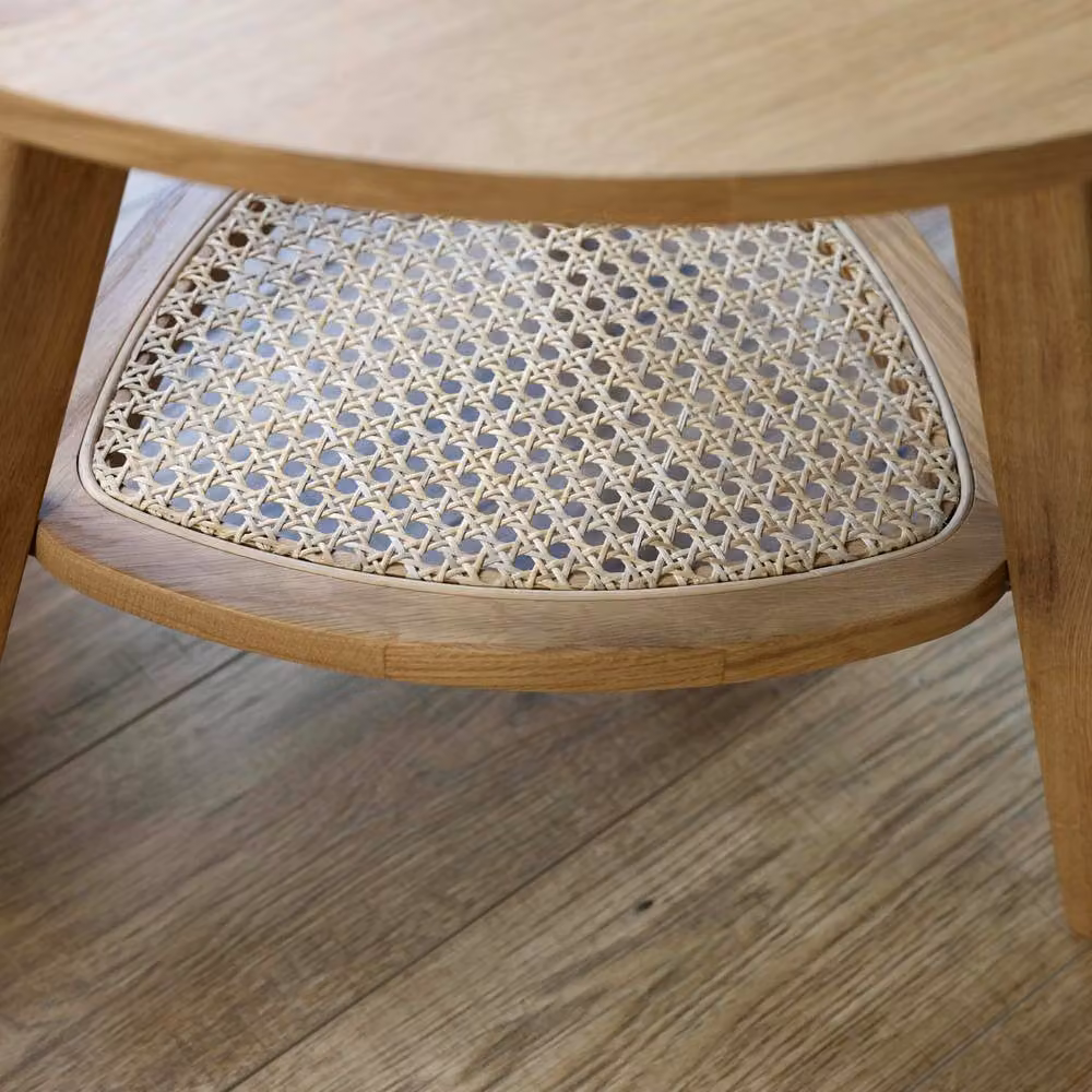 Cheshire Lugano Oak Triangular Side Table with Shelf in Brown Natural Oak – 3