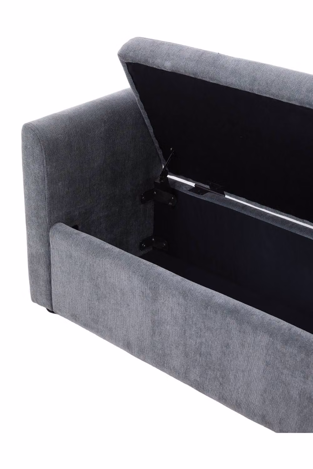 Living and Home Grey Upholstered Storage Bench with 2 Pillows – 4