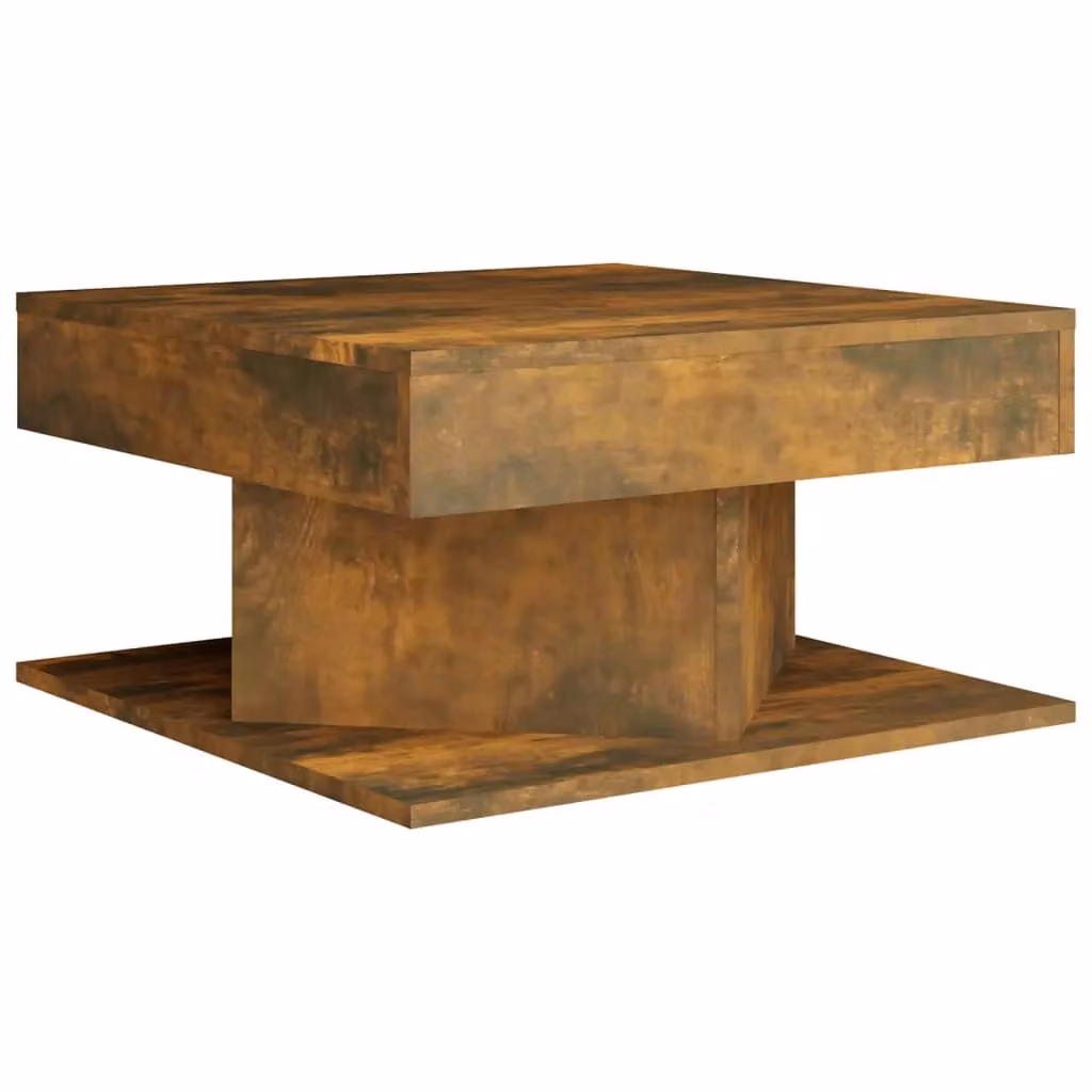 Berkfield Home Smoked Oak Coffee Table in Brown, W/D/H: 57 x 57 x 30 cm – 2