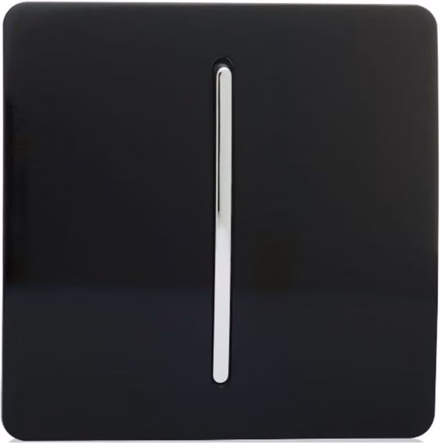 Trendi Switch 1 Gang 2 Way Modern Glossy Black Tactile Light Switch