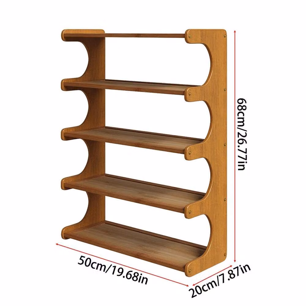 SPETLEK 5 Tier Bamboo Shoe Rack in Brown – 2