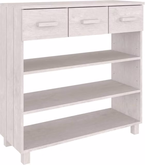 Berkfield Home HAMAR White Solid Wood Pine Console Table W/D/H: 90 x 35 x 90 cm