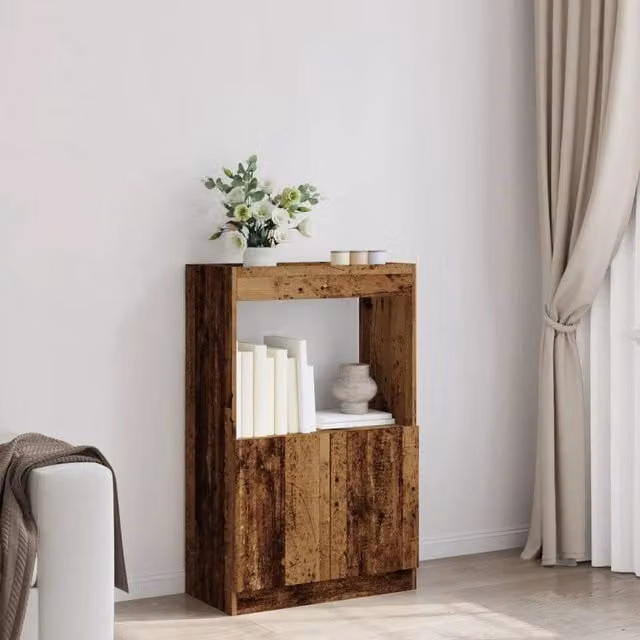 Berkfield Home Old Wood Highboard in Brown, W/D/H: 63 x 33 x 100 cm – 1