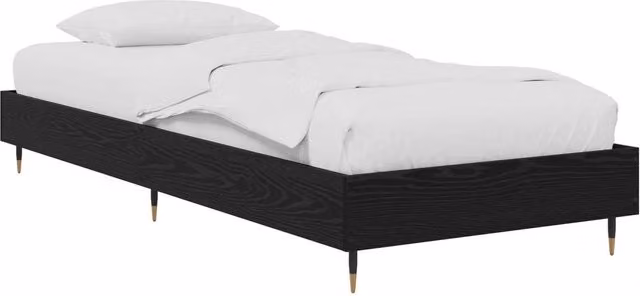 Berkfield Home Black Oak Bed Frame, W: 80 cm, L: 200 cm, Engineered Wood