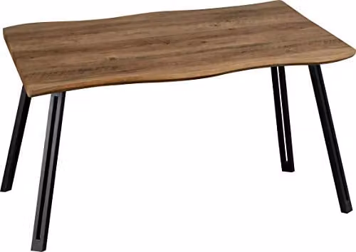 Seconique Quebec Wave Edge Dining Table in Oak Effect Brown and Black, W: 140 cm, D: 80 cm, H: 76 cm – 1