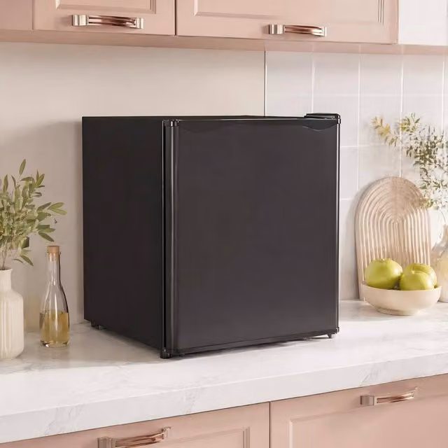 STILVORA 46 L Mini Fridge with Reversible Door in Black