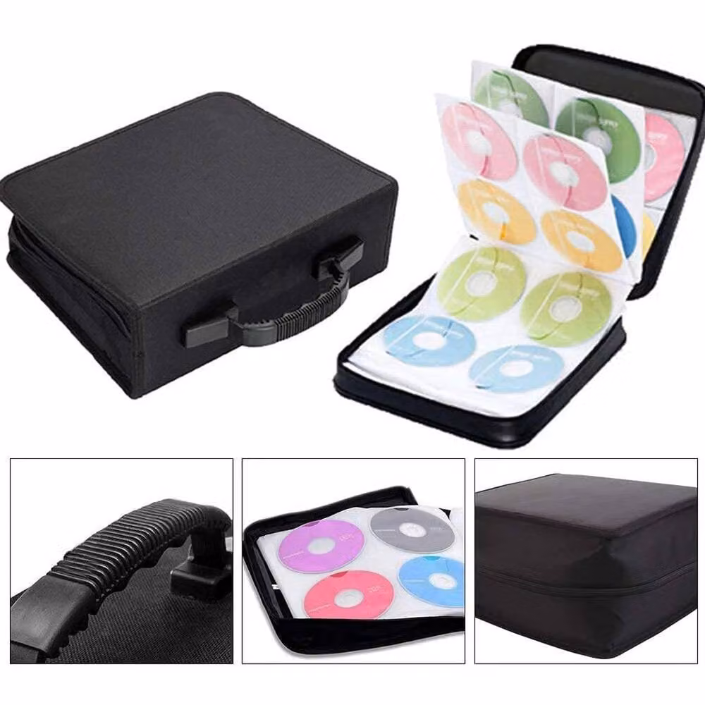 NESTLUNE Black Fabric CD DVD Wallet Storage Album Holder for 400 Discs – 4