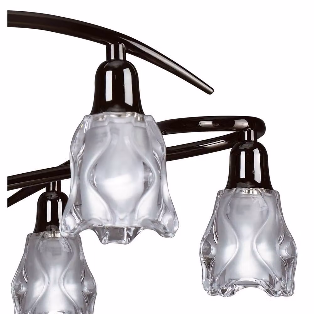 Netlighting Amel Telescopic Convertible To Semi Flush 6 Light Ceiling Lamp in Black Chrome – 4