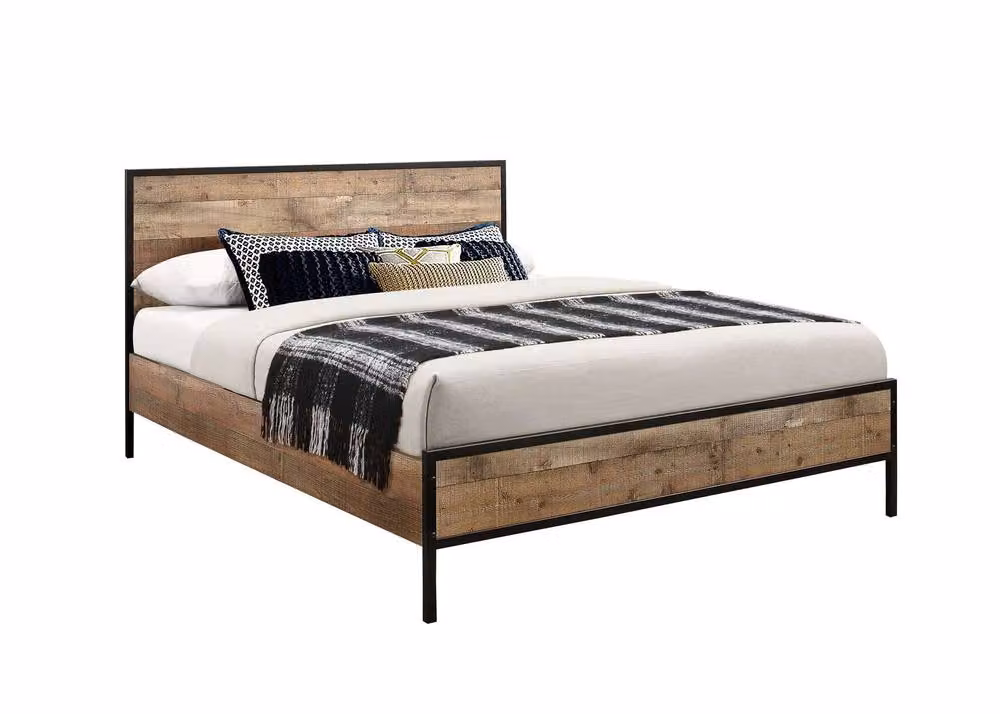 Birlea Urban Industrial Style Metal Bed Frame in Brown, W/D/H: 120 x 200 cm – 2