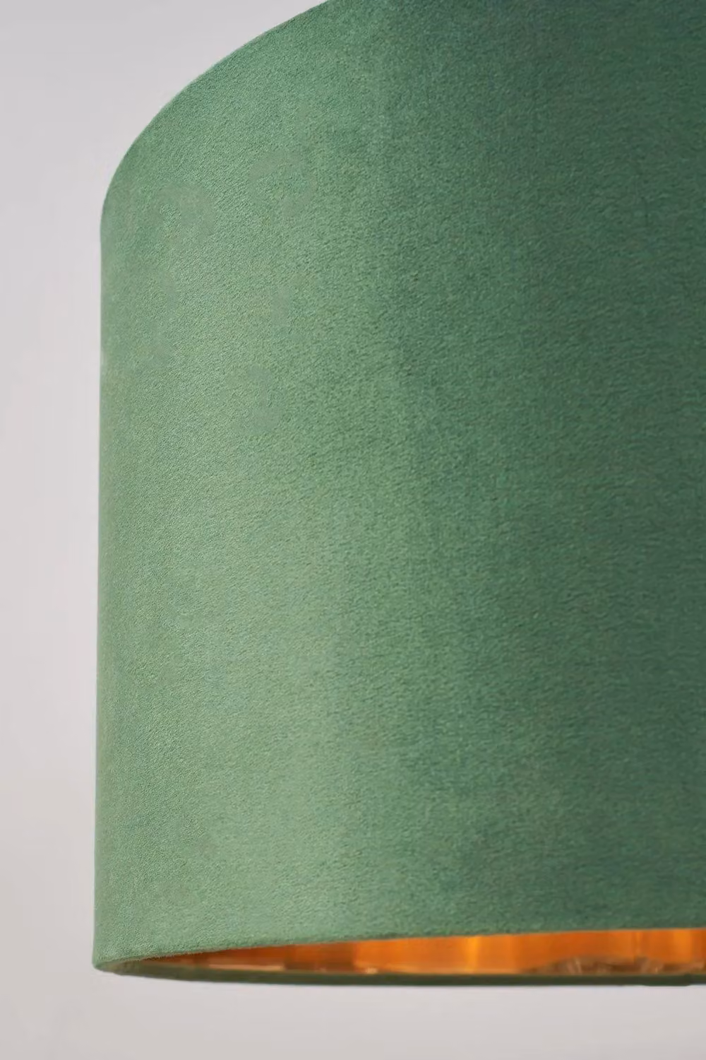 BHS Lighting Large Green Velvet Cylinder Easy Fit Light Shade, W: 40.0 cm, H: 24.5 cm – 2