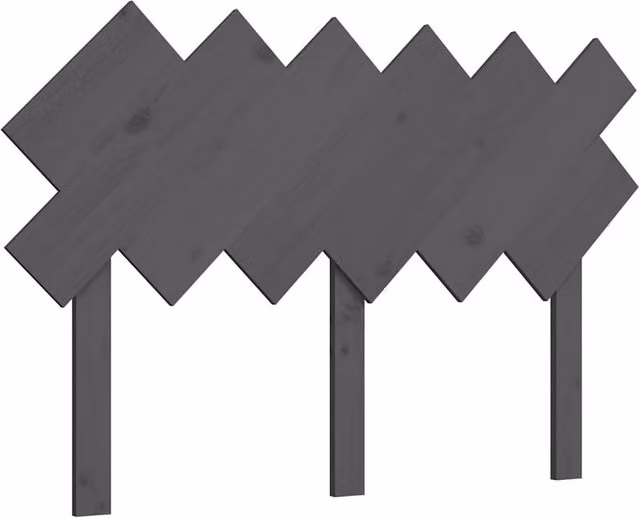 Berkfield Home Grey Rustic Solid Pine Wood Bed Headboard W: 122.5 cm, D: 3 cm, H: 80.5 cm