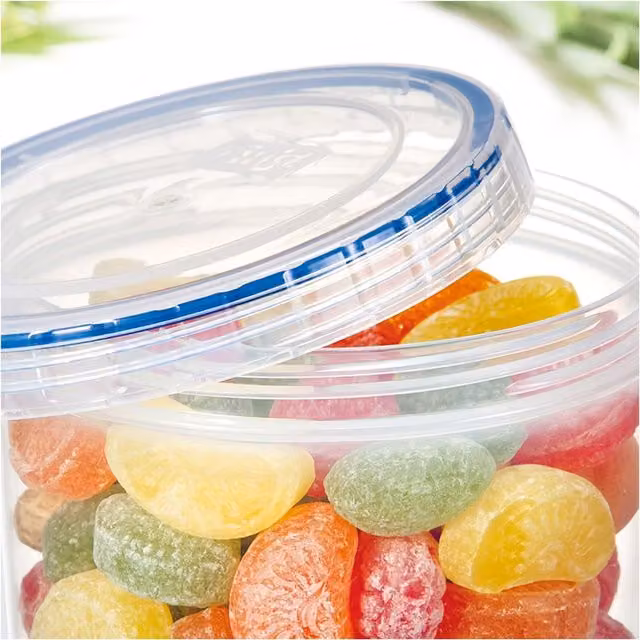 LocknLock Airtight Round Plastic Food Storage Container, Transparent, Diameter: 7.7 cm