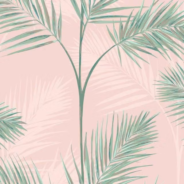 Fine Décor South Beach Palm Leaf Botanical Wallpaper in Pink – 1