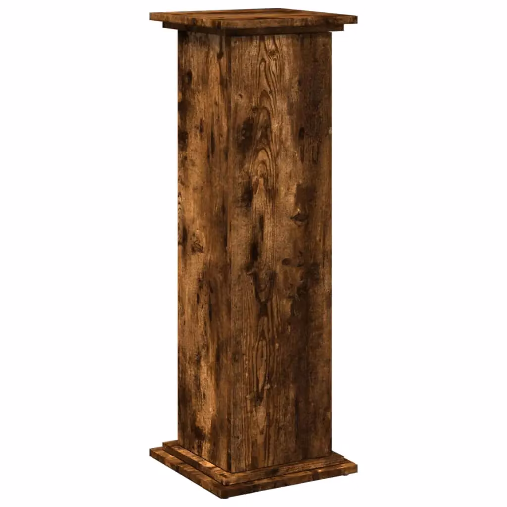 Berkfield Home Display Stand with Storage in Smoked Oak Brown, W/D/H: 31 x 30 x 90 cm – 2