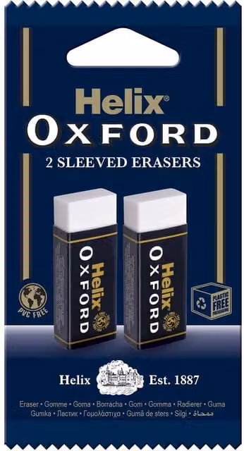 Oxford White Plastic and Rubber Erasers