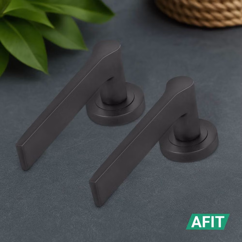 AFIT Matt Black Aluminium Internal Door Handle and Latch Set – 7