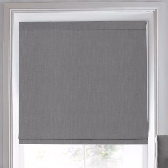 Laura Ashley Swanson Made To Measure Blackout Roman Blind in Steel Grey