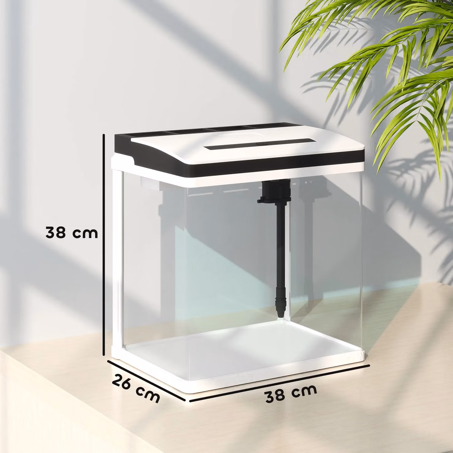 PAWHUT 28L Glass Aquarium Fish Tank for Betta, Guppy, Mini Parrot Fish and Shrimp, White – 3