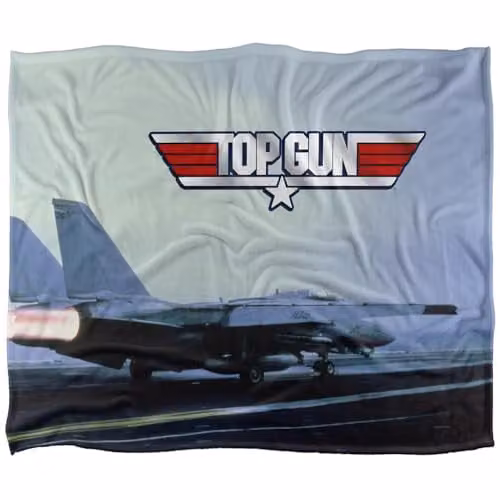 Top Gun Take Off Silky Touch Super Soft White Fleece Throw Blanket W/D/H: 152 x 127 cm – 1